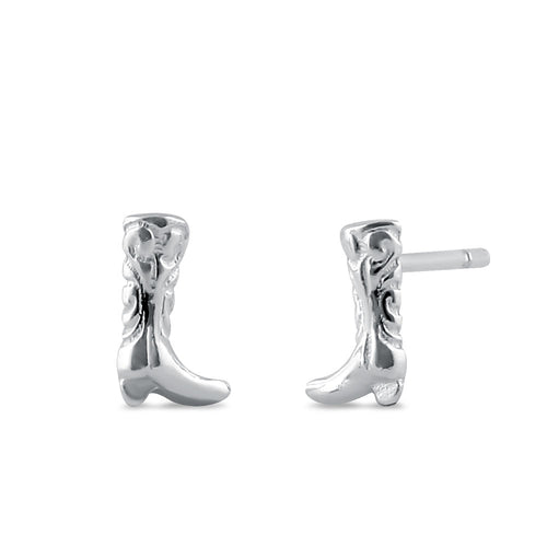 Sterling Silver Boot Stud Earrings
