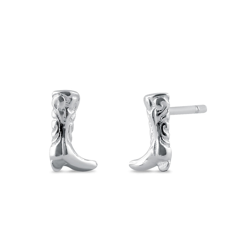 Sterling Silver Boot Stud Earrings