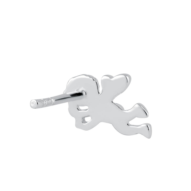 Sterling Silver Cupid Stud Earrings