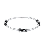 Sterling Silver 1.2mm x 30.0mm Bali Rope and Swirl Hoop Earrings