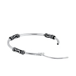 Sterling Silver 1.2mm x 30.0mm Bali Rope and Swirl Hoop Earrings