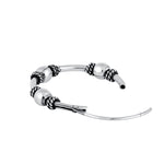 Sterling Silver 1.2mm x 17.0mm Bali Rope and Bead Hoop Earrings