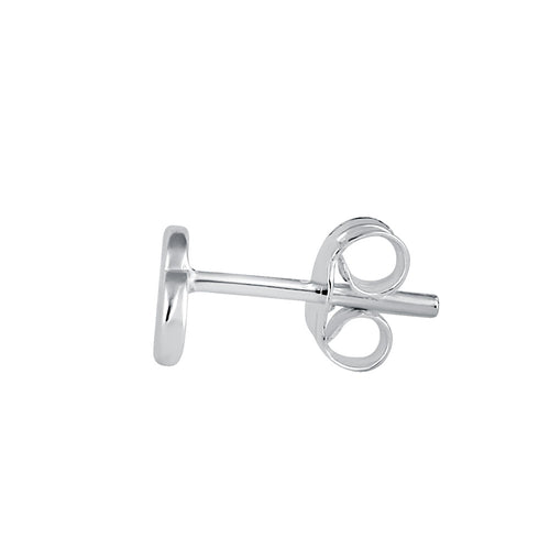 Sterling Silver Cross in Heart Stud Earrings