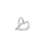 Sterling Silver Cursive Heart Stud Earrings