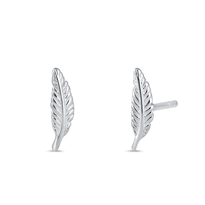 Sterling Silver Feather Earrings