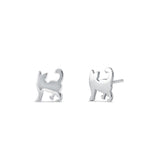 Sterling Silver Cat Earrings