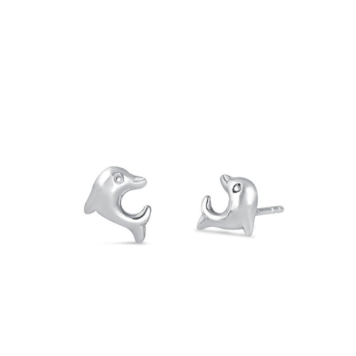 Sterling Silver Dolphin Earrings