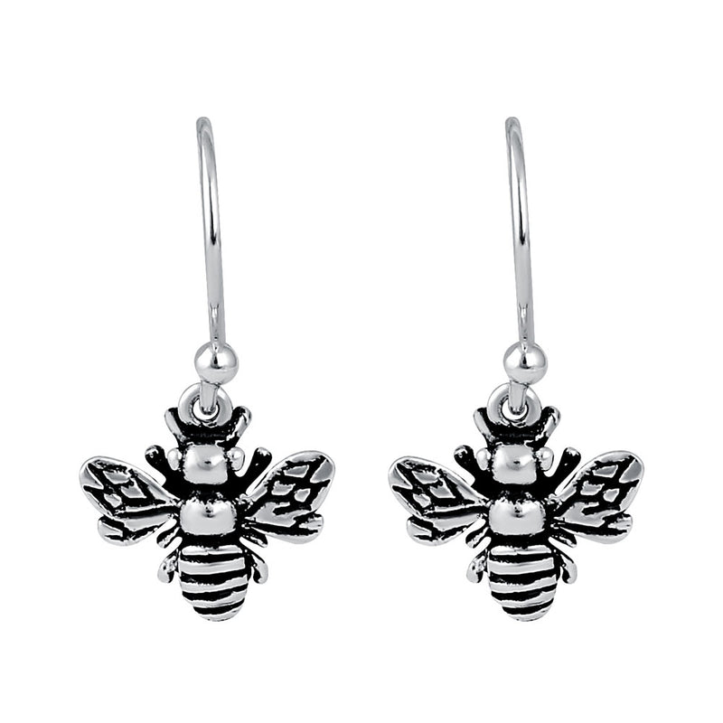 Sterling Silver Bee Dangle Earrings