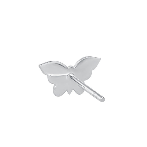 Sterling Silver Pink Enamel Butterfly Earrings