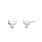 Sterling Silver Bull Head Earrings