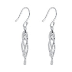 Sterling Silver Hammered Marquise Twist Earrings
