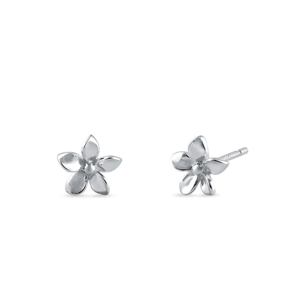 Sterling Silver Plumeria Earrings