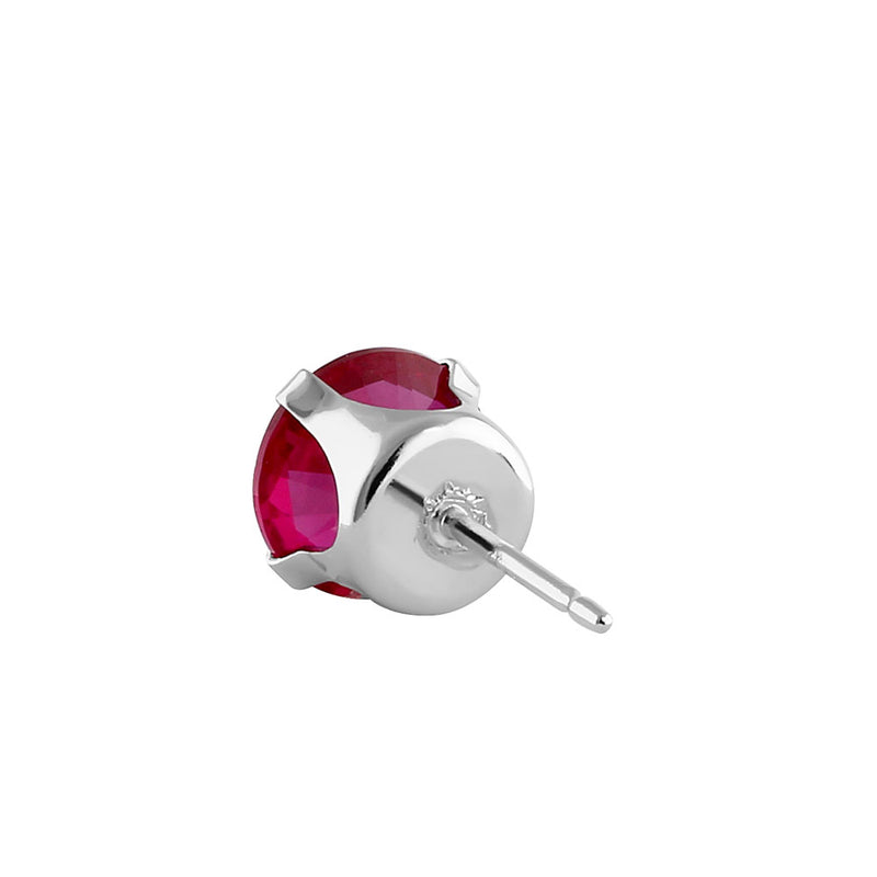0.5ct Sterling Silver Round Ruby CZ Stud Earrings 4mm