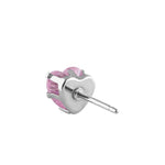 0.44ct Sterling Silver Pink Heart CZ Stud Earrings 5mm