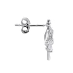 Sterling Silver Clear CZ Ballerina Stud Earrings