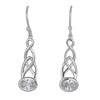 Sterling Silver Celtic Dangle Clear CZ Earrings