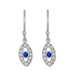 Sterling Silver Evil Eye Dangle Earrings