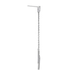 Sterling Silver Chain and Clear CZ Bar Dangling Earrings