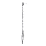 Sterling Silver Chain and Clear CZ Bar Dangling Earrings