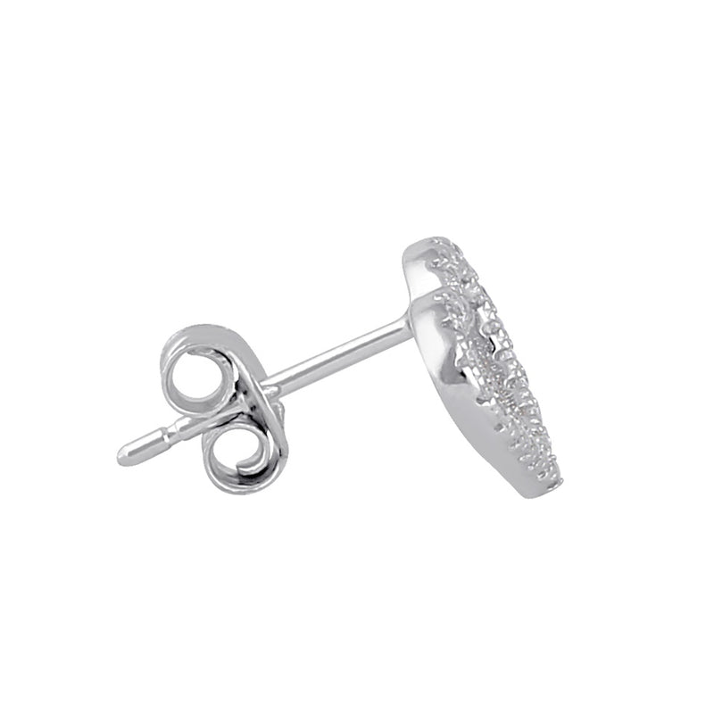 Sterling Silver Clear CZ Heart Earrings