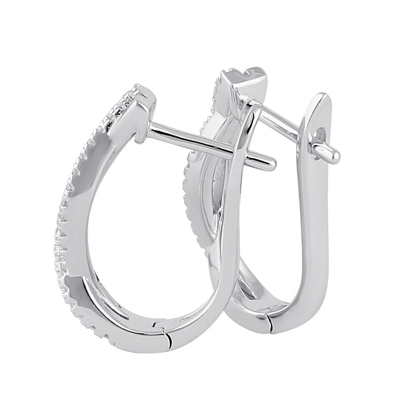 Sterling Silver Clear CZ Twist Hoop Earrings