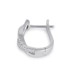 Sterling Silver Clear CZ Twist Hoop Earrings
