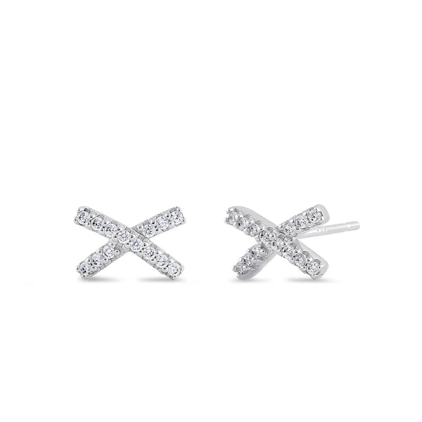 Sterling Silver Trendy X Earrings