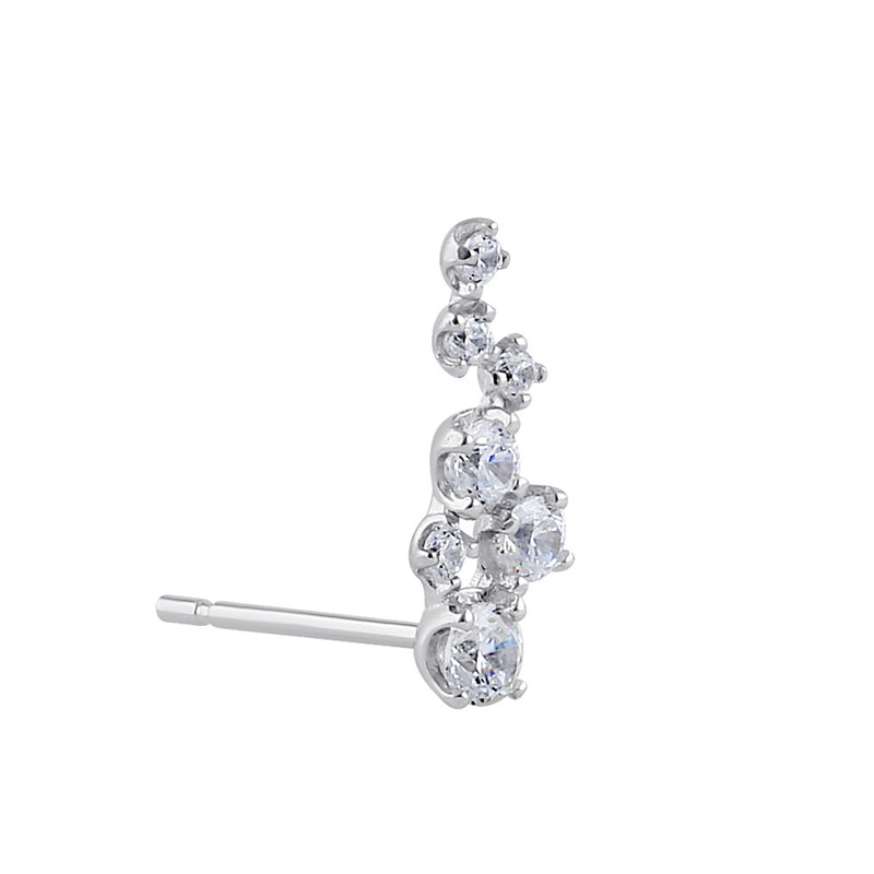 Sterling Silver Dazzle Climber Earrings