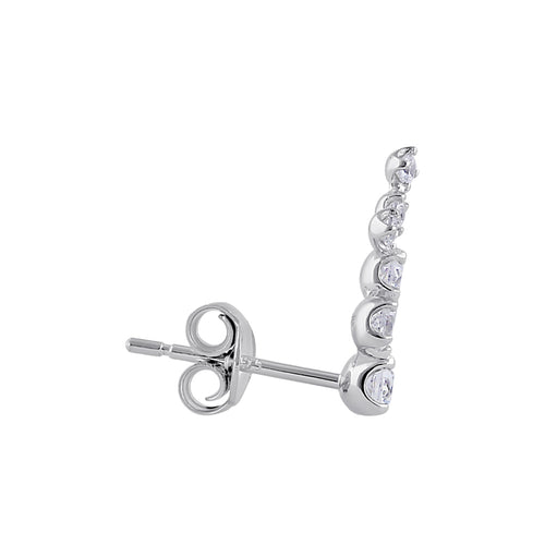 Sterling Silver Dazzle Climber Earrings