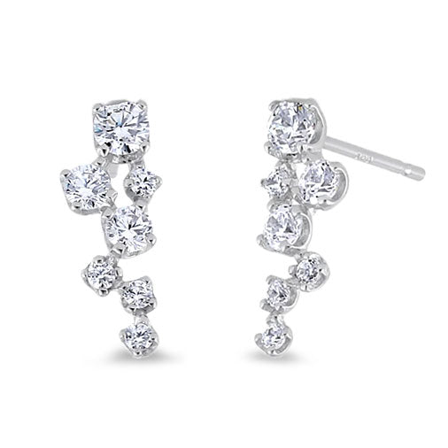 Sterling Silver Dazzle Climber Earrings