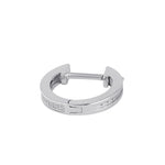 Sterling Silver 10.5mm x 2.5mm Clear CZ Hoop Earrings