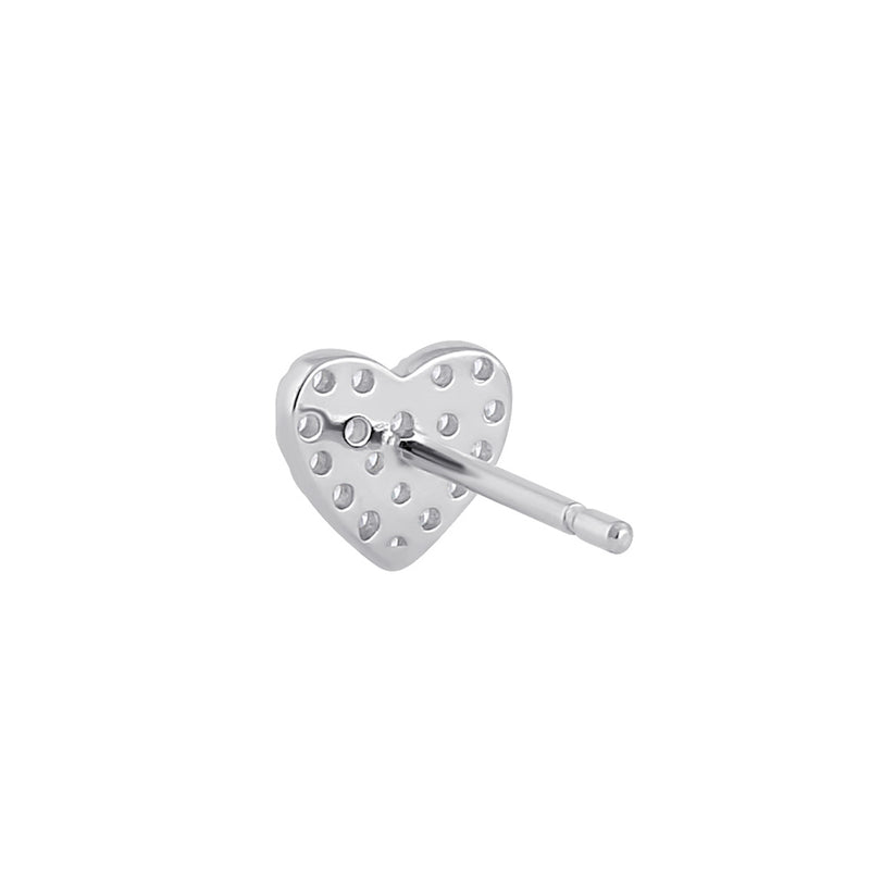 Sterling Silver Clear CZ Heart Earrings