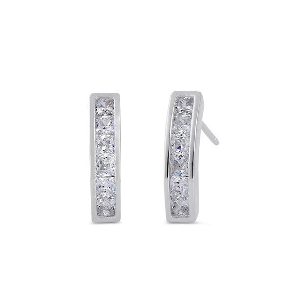 Sterling Silver 16mm x 4mm Bar Earrings