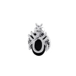 Sterling Silver Onyx and Enamel Marcasite Ladybug Stud Earrings