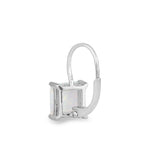Sterling Silver Elegant White Lab Opal Square Earrings