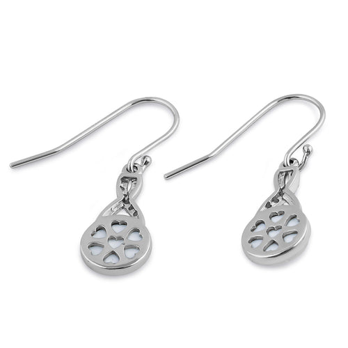 Sterling Silver White Lab Opal Semi Sphere CZ Twist Earrings