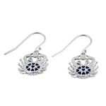 Sterling Silver Blue Lab Opal Crab CZ Earrings