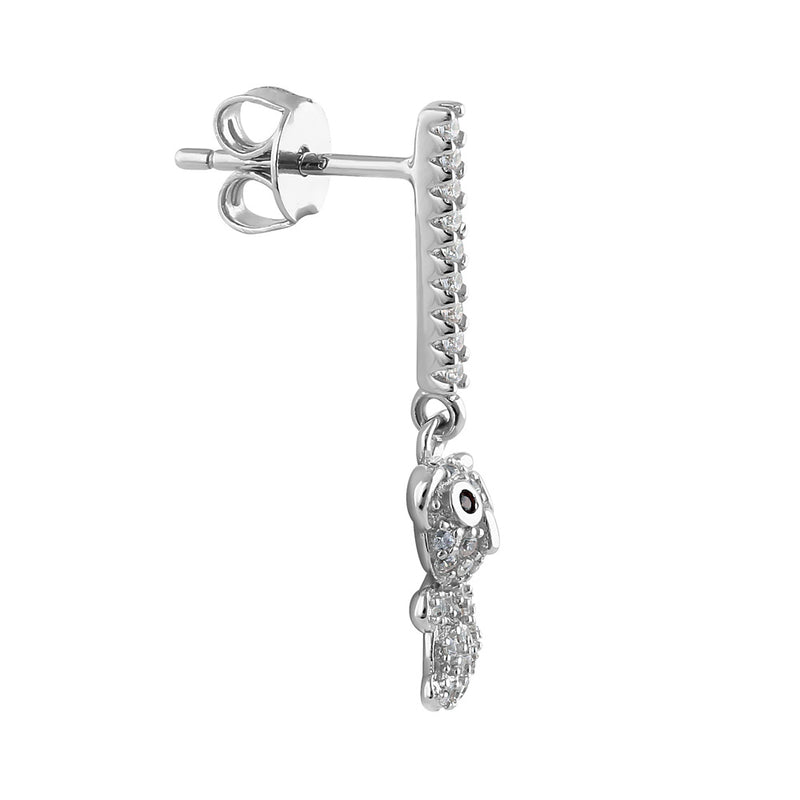 Sterling Silver Koala Bear CZ Earrings