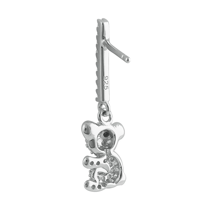 Sterling Silver Koala Bear CZ Earrings