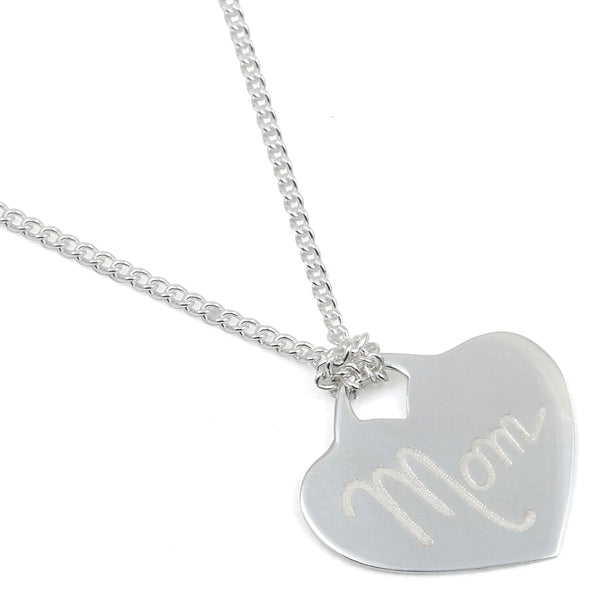 Sterling Silver "Mom" Charm 16" Necklace