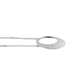 Sterling Silver Round Hammered Necklace