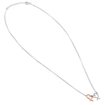 Sterling Silver Two-tone Heart Design Necklace