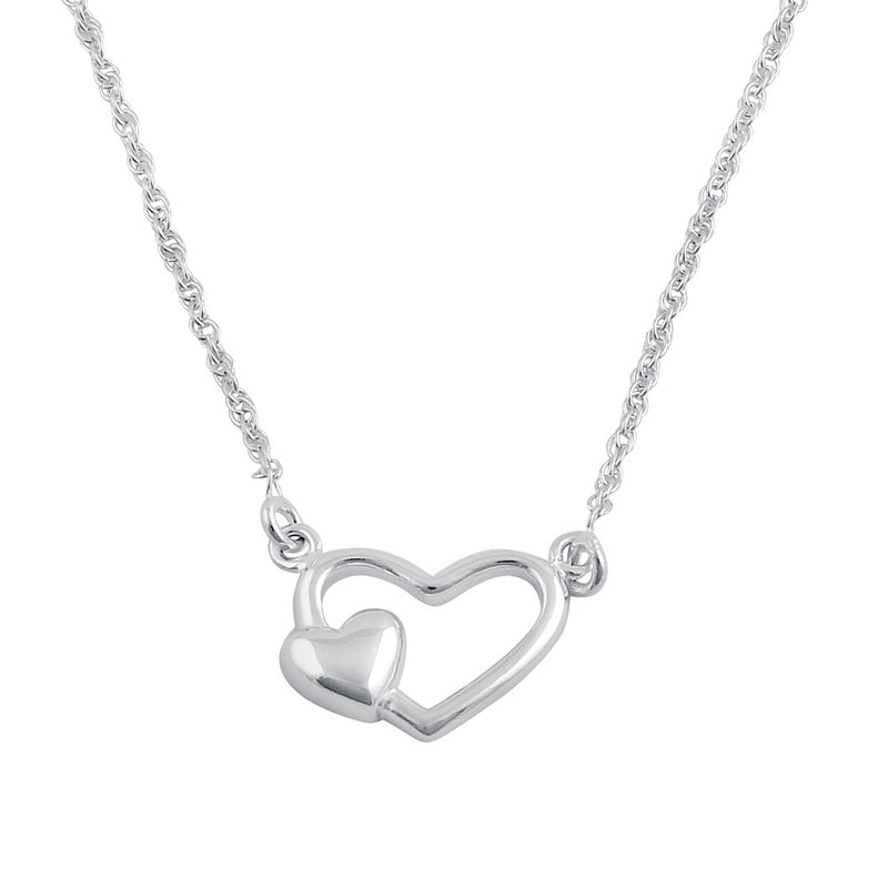 Sterling Silver Mother's Heart Necklace