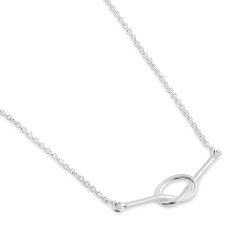 Sterling Silver Trendy Knot Necklace