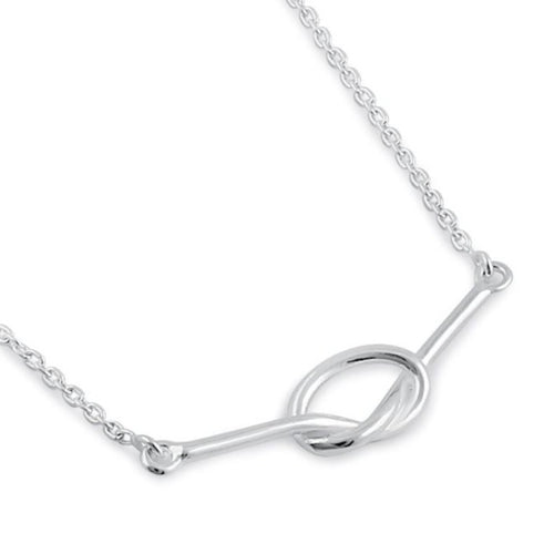 Sterling Silver Trendy Knot Necklace