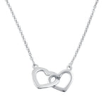 Sterling Silver Linked Hearts Necklace