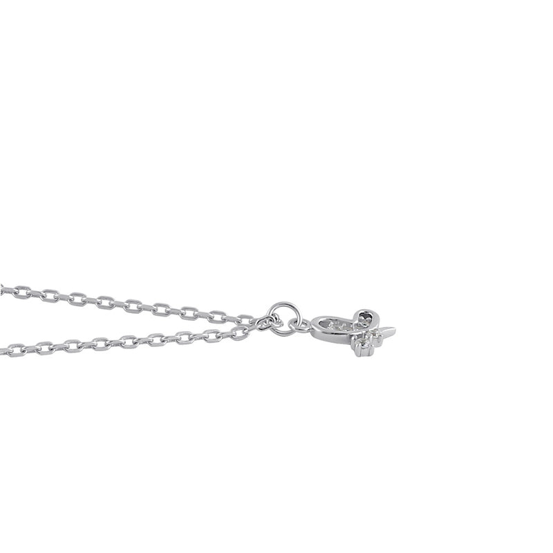 Sterling Silver Clear CZ Dainty Butterfly Necklace