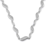 Sterling Silver Blue Opal Wave Necklace
