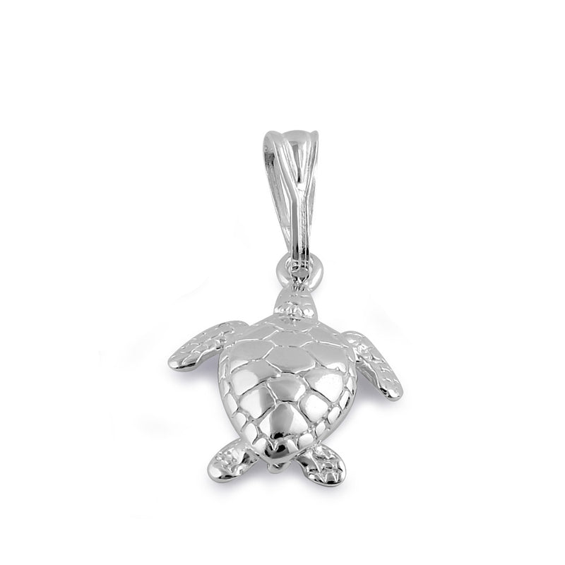 Sterling Silver High Polished Turtle Pendant