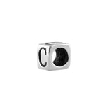 Sterling Silver 4.5mm Letter C Cube Pendant